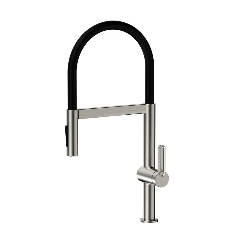 

Смеситель для кухни, кран для раковины, однорычажный кран для горячей и холодной воды, пистолет, серый вращающийся латунный кран, магнитная функция