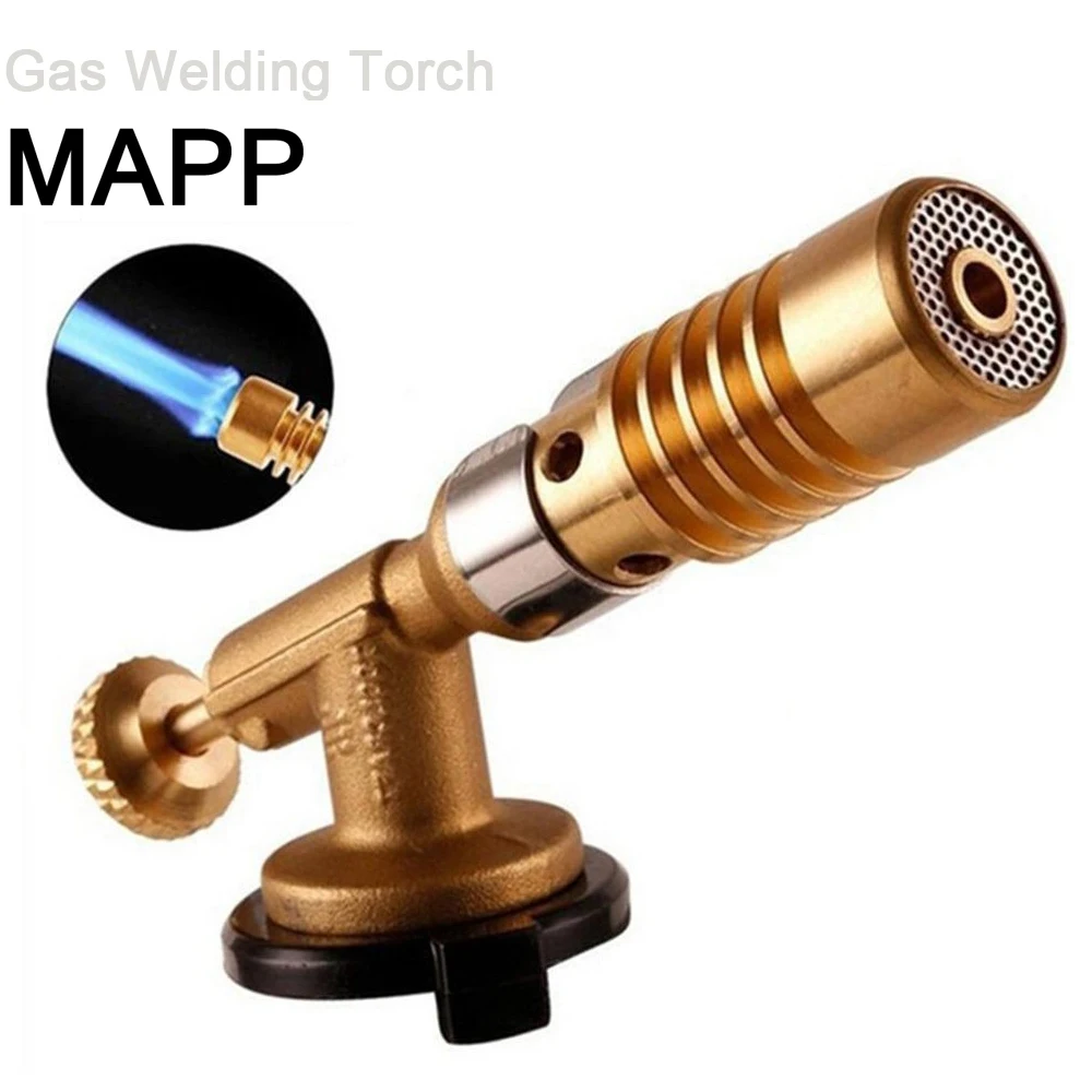 

Portable Welding Torch Flame Gun High Temperature Brass Mapp Gas Torch Brazing Solder Propane Welding Plumbing Torch