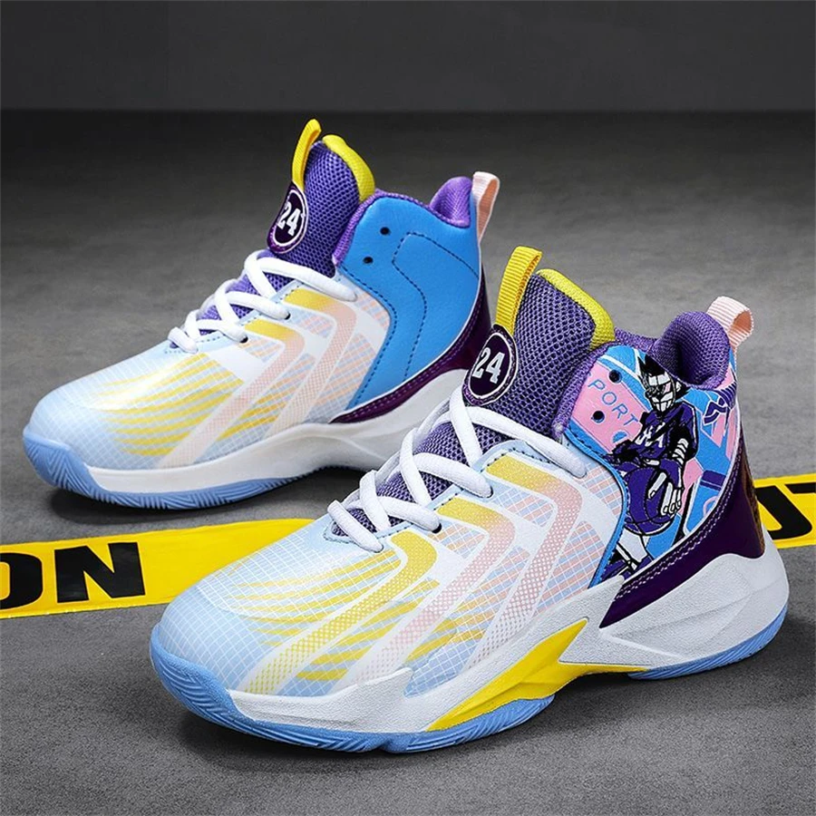 New Arrival Basketball Shoes Boys Cushioning Non-Slip Wearable Sports Shoes Gym Training Athletic Basketball Sneakers for Kids