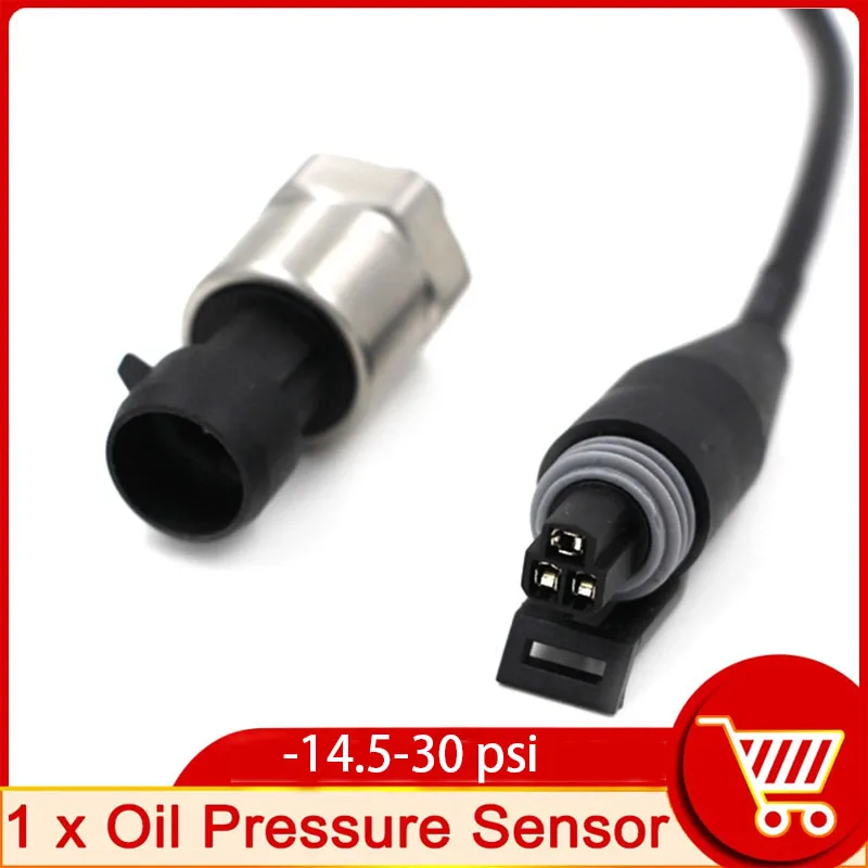 

Pressure Sensor Transducer Transmitter For Water Oil Fuel Gas Air 1/8NPT Ceramic Sensor Stainless Steel -14.5-30 Psi Optional