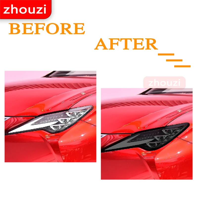 For Lexus RC F RC350 Facelift 2019 2020 Car Headlight Tint Smoked Black Protective Film Transparent TPU Sticker Accessories For Lexus RC F RC350 Facelift 2019 2020 Car Headlight Tint Smoked Black Protective Film Transparent TPU Sticker Accessories