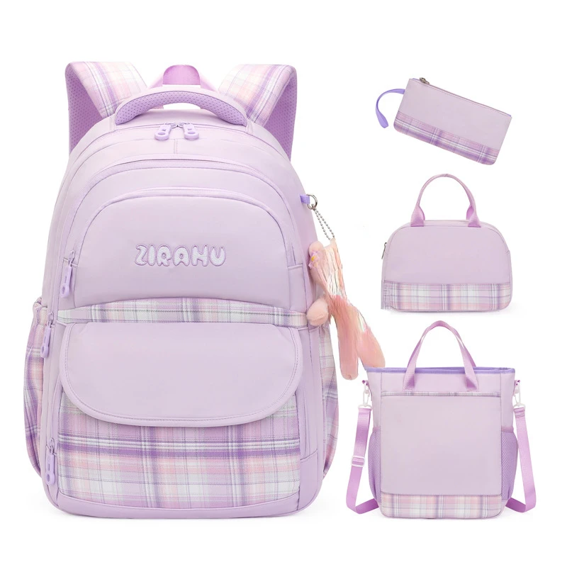 

Cute Student School Backpack 4pcs Set with Handbag Lunch Bag Fashion Casual Large-capacity Kid Schoolbag Primary Student Bookbag