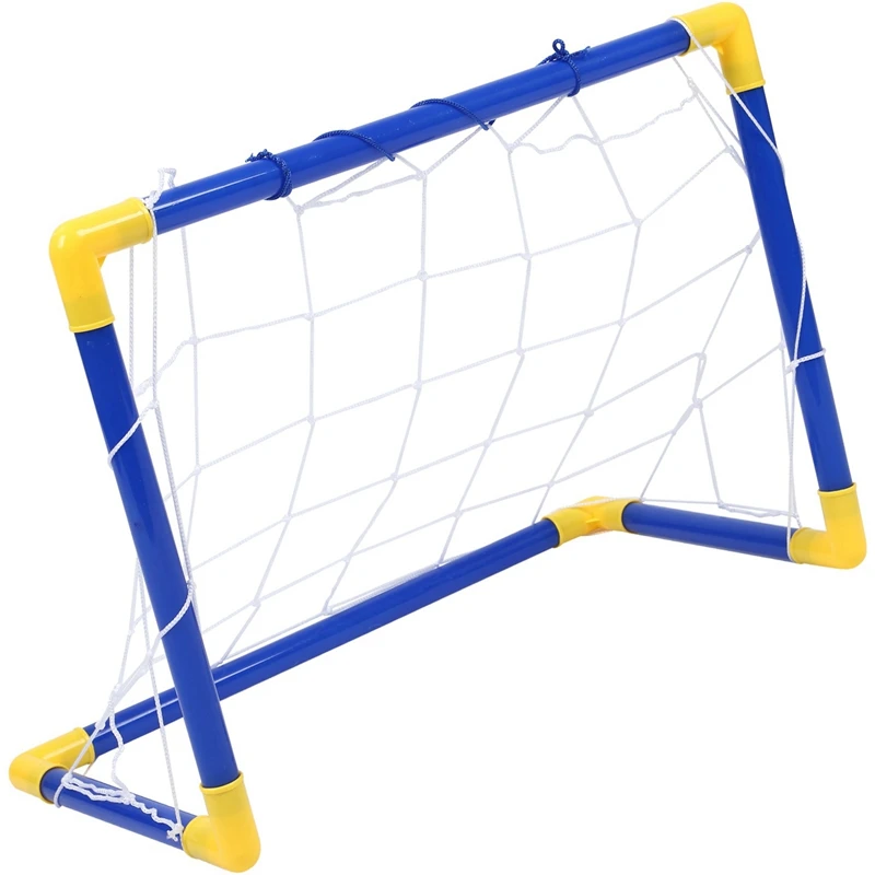 

12X Indoor Mini Folding Football Soccer Ball Goal Post Net Set+Pump Kids Sport Outdoor Home Game Toy
