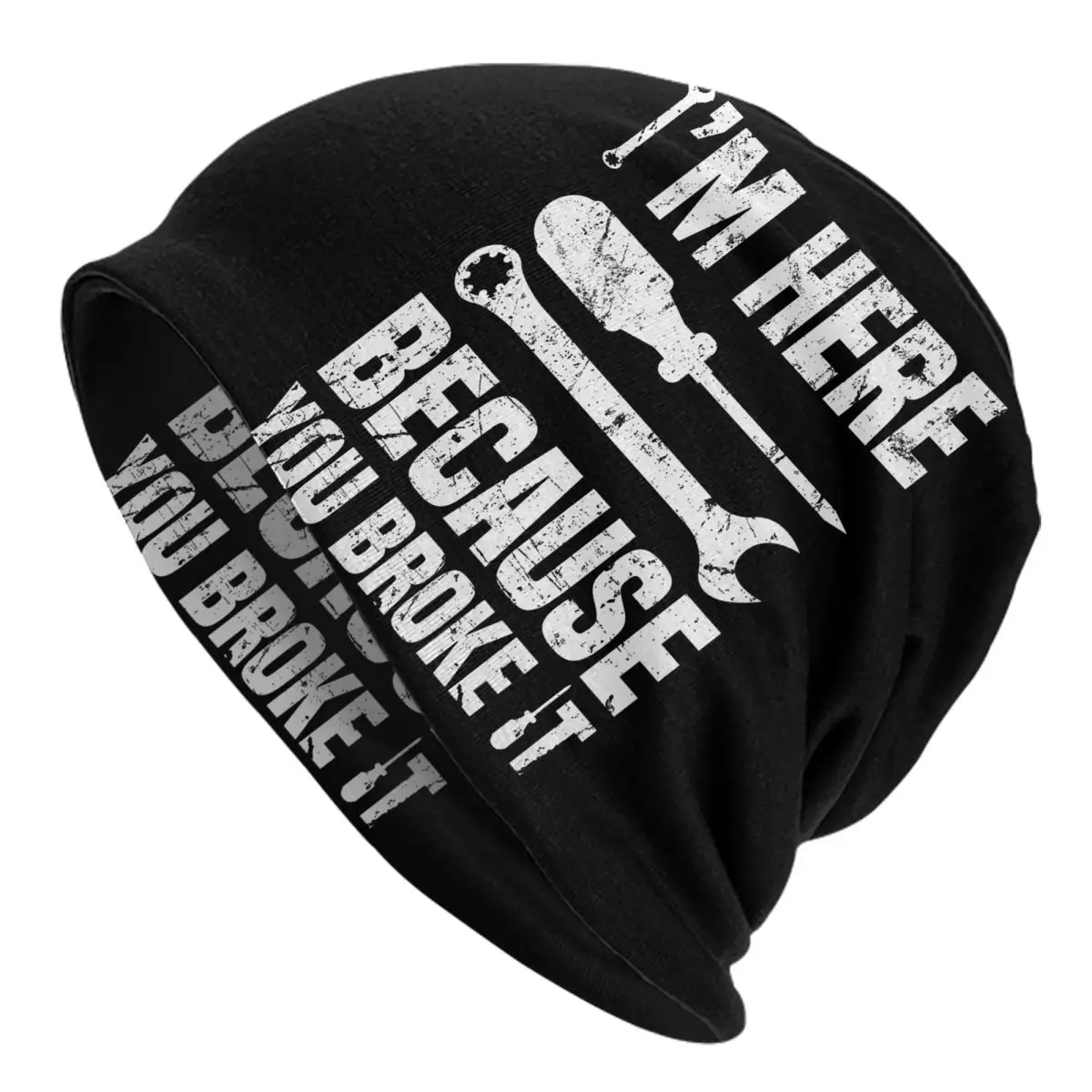 Funny Mechanic Car Auto Apparel Adult Men's Women's Knit Hat Keep warm winter Funny knitted hat
