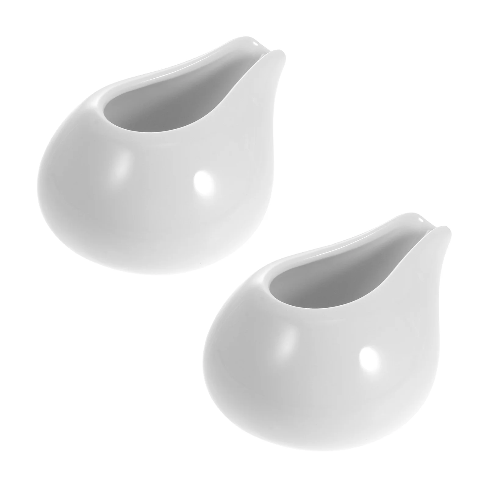 

2Pcs Durable Convenient Delicate Practical Ceramic Gravy Boats Gravy Cups for Home