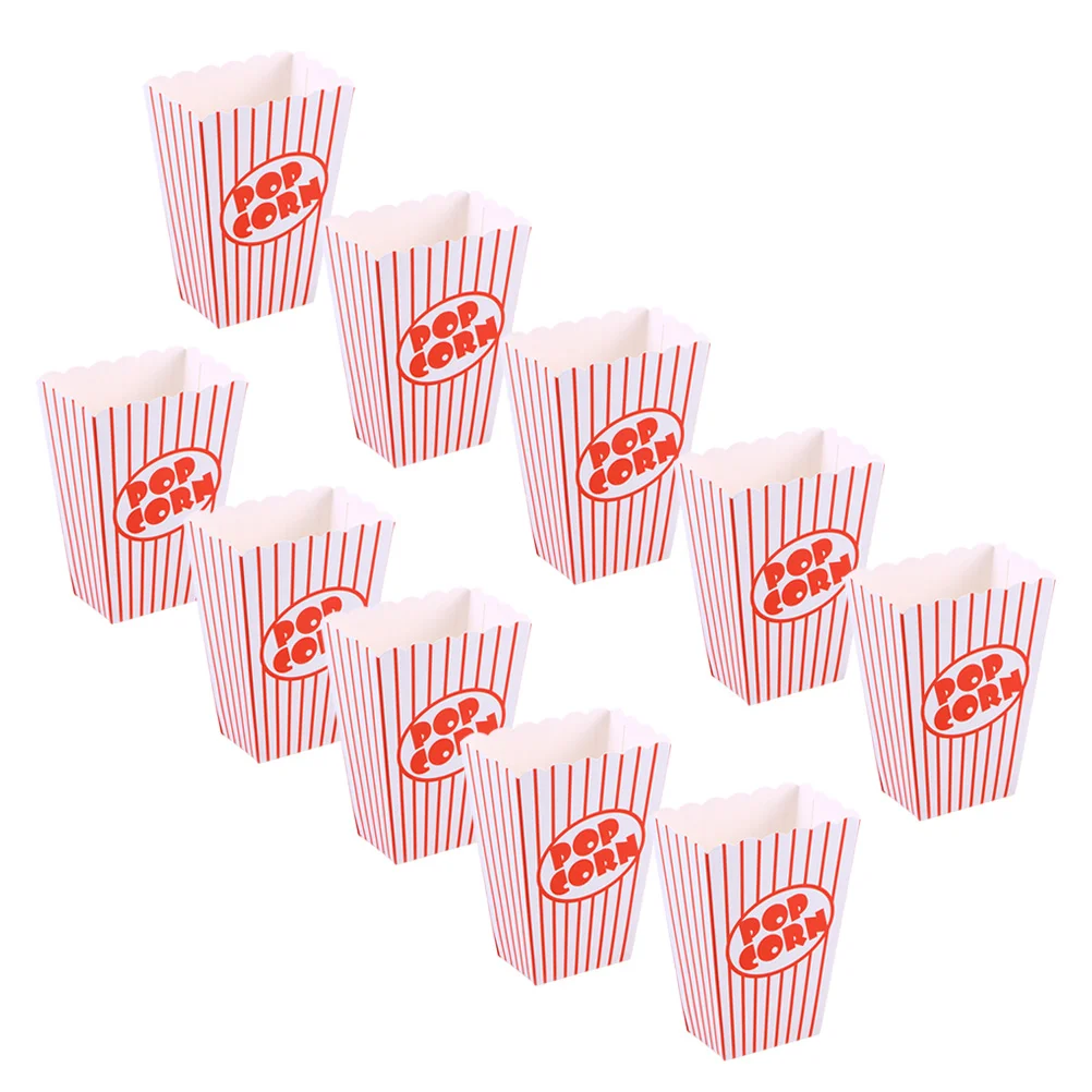 

10 Popcorn Boxes Party Popcorn Holders Paper Snack Cups Paper Basket Snack Packing Box