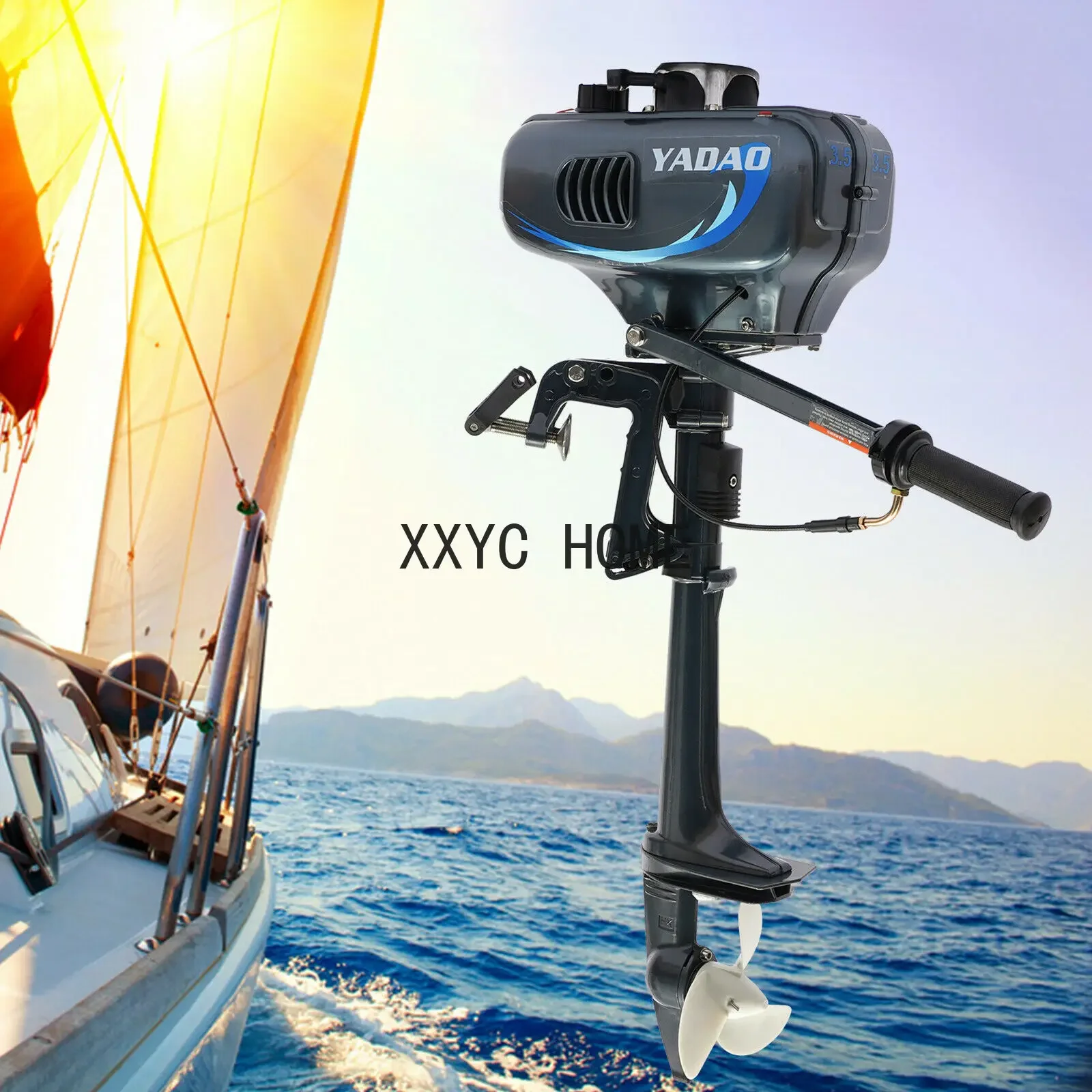 Серый лодочный подвесной мотор л.с. 49 куб. См с коротким валом 2-тактный бензиновый