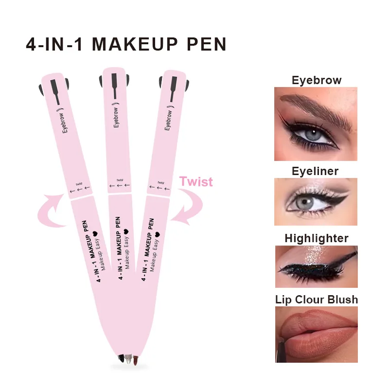 4in1 Makeup Pen Eyeliner Lipline Highlight Eyeliner Eyebrow 