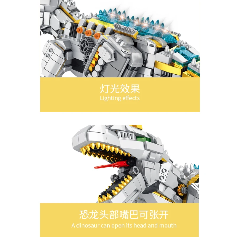 Конструктор механический аллозавр юрской эры 611015 1735 шт. пазл светящийся динозавр
