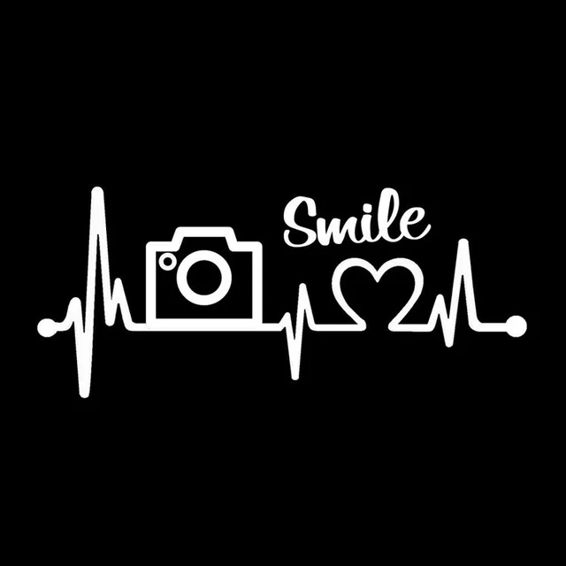 

16.8CM*7.3CM Camera Photography Lover Heartbeat Vinyl Motorcycle Car Sticker for Buick Sticker