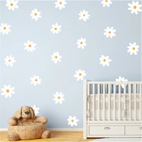 self adhesive decorative wallpaper cartoon white flowers home decor wall stickers for girl room ins bedroom diy art mural