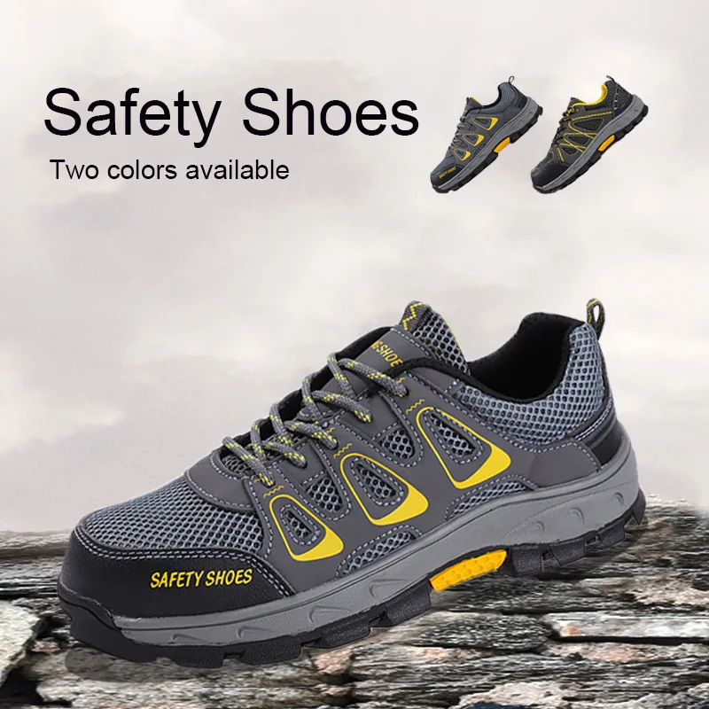 Damyuan Man Work Safety Shoes Anti-Smashing Steel Toe Puncture Proof Construction shoes Lightweight Breathable Sneakers