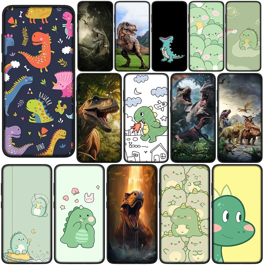 Мягкий силиконовый чехол с мультяшными динозаврами для Samsung Galaxy S24 S23 Fe Ultra Plus A55 A35