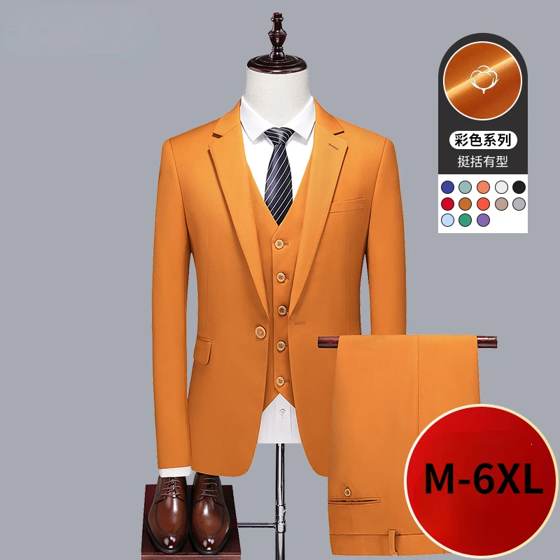 

new arrival fashion high quality Groom's business casual suit three piece men's spring summer size M L XL 2XL 3XL 4XL 5XL 6XL