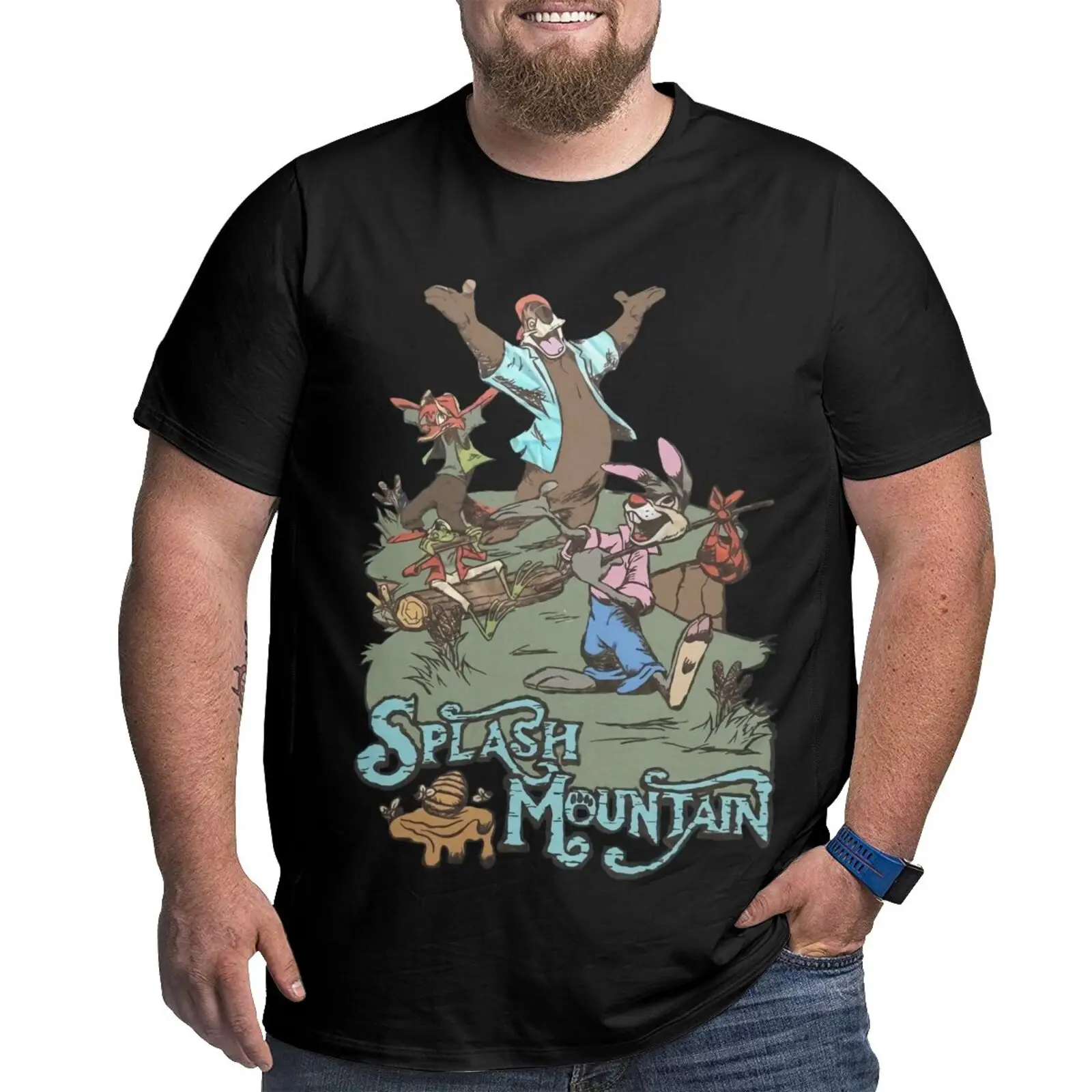 

Мужская и женская Винтажная Футболка брызги горы, большие размеры