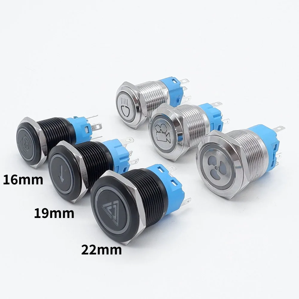 Металлический светящийся лазерный переключатель 16/19/22 мм 12 В 220 5 |