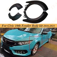 civic frp fender flares wheel brow protector plate decorative accessories wide body kit for honda civic 10th 2016 2021 sedan