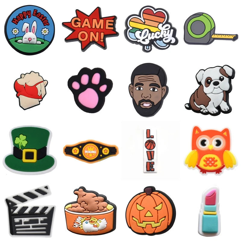 

Sales 1Pcs PVC Shoes Charms Accessories Fit Croc Sandals Wristband Garden Clog Buckle Decorations Boys Girls Party Gifts