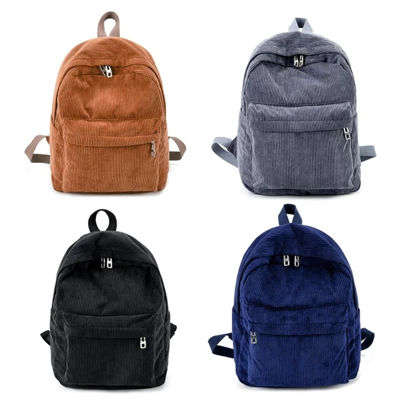 

Corduroy Backpack Fashion Women School Backpack Pure Color Women Backpack Teenger Girl School Bags Female Mochila Bagpack Pack