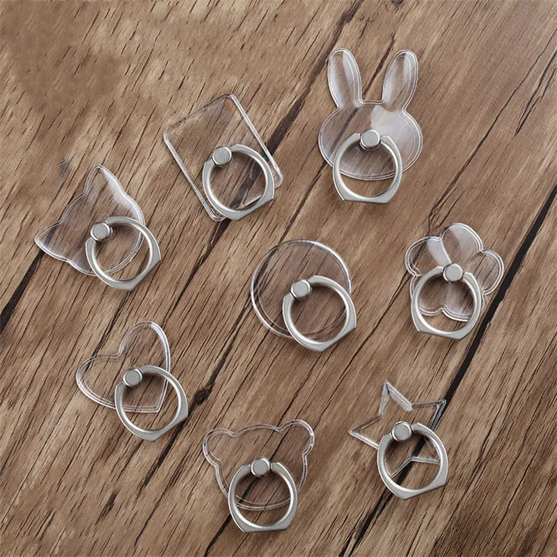 High Quality Clear Phone Ring Holder Socket Smartphone Universal Support Phone Grip for iPhone Samsung Xiaomi Car Phone Holder