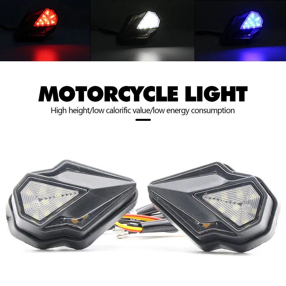 

2Pcs Motorcycle LED Turn Signal Lamp Sequential Flowing Flash Indicator Lights Running Light Tail Light for Cafe Racer Lighting