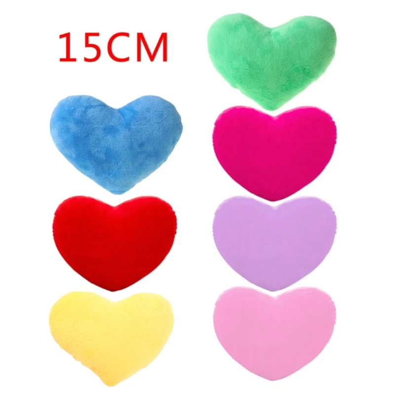 

N80C 15cm Heart Shape Decorative Throw Pillow PP Cotton Soft for Creative for Doll Lo