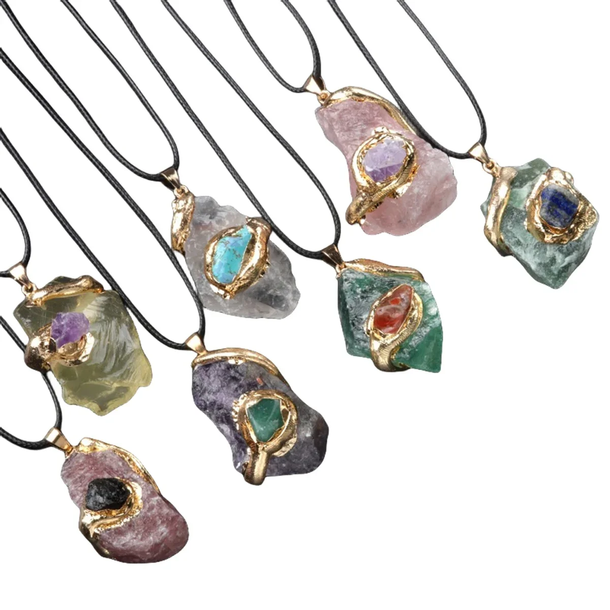 Ожерелье с подвеской из натурального хрустального драгоценного камня для женщин