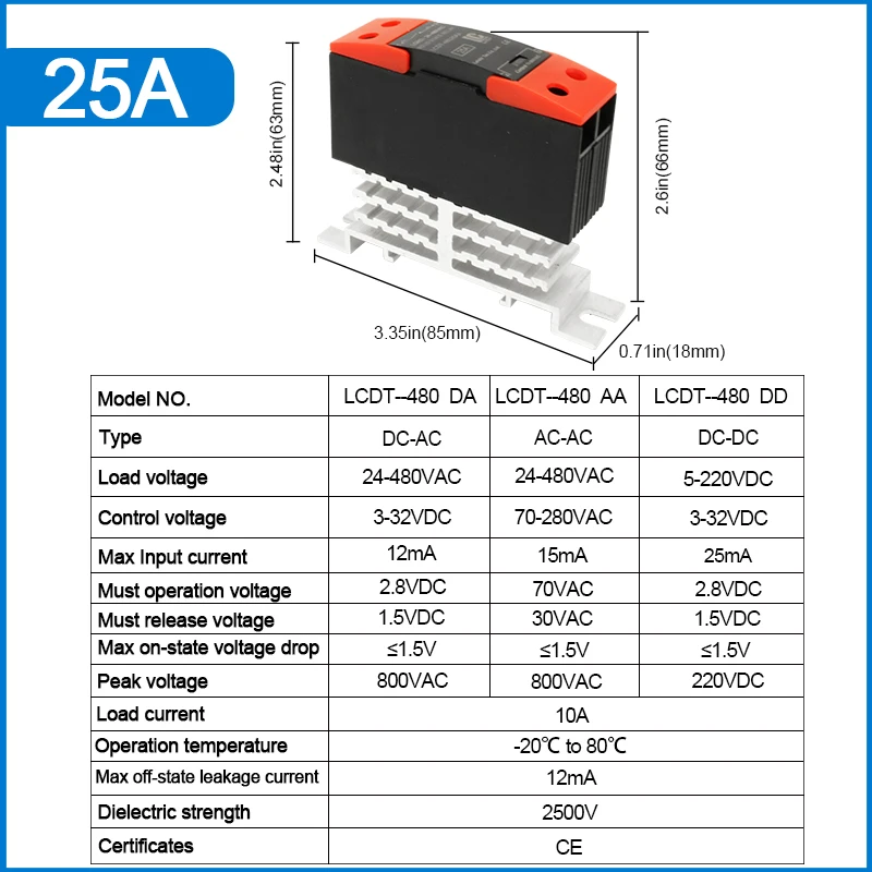 

LCTC LCDT Твердотельное реле 10A 25A 40A