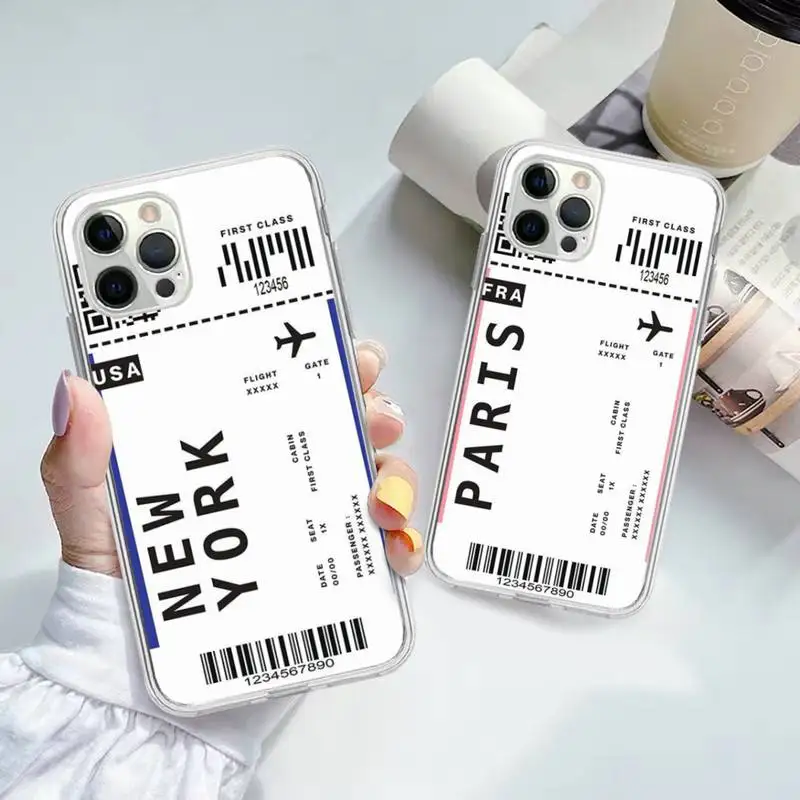 

Yinuoda World Country Label Air Tickets Phone Case for iPhone 11 12 13 Mini Pro Max 8 7 6 6S Plus X 5 SE 2020 XR XS Case shell