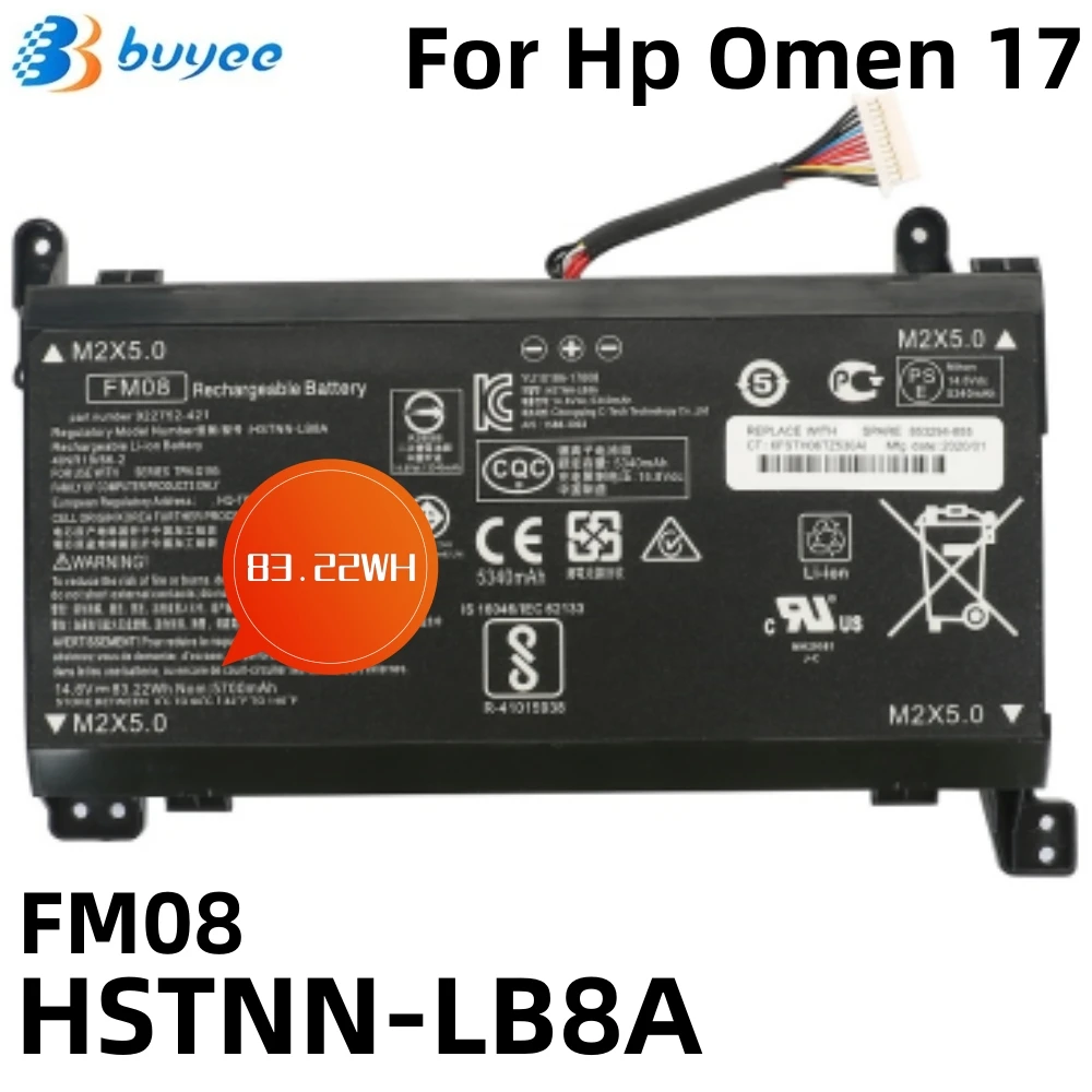 FM08 HSTNN-LB8A 12-линейный аккумулятор для ноутбука Hp Omen 17-AN018NB/AN193NG TPN-Q195 серии ноутбуков