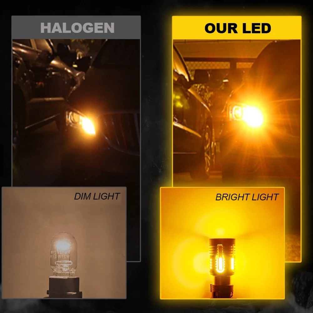 2 шт. 1156 BA15S P21W светодиодная лампа янтарного цвета Canbus Bau15s PY21W/T20 7440 7440A W21W без ошибок