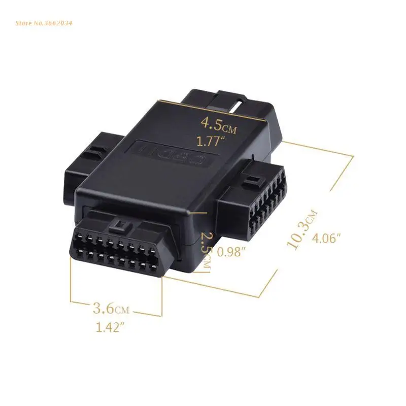16-контактный автомобильный разъем OBD2 1 штекер-3 гнезда многофункциональные