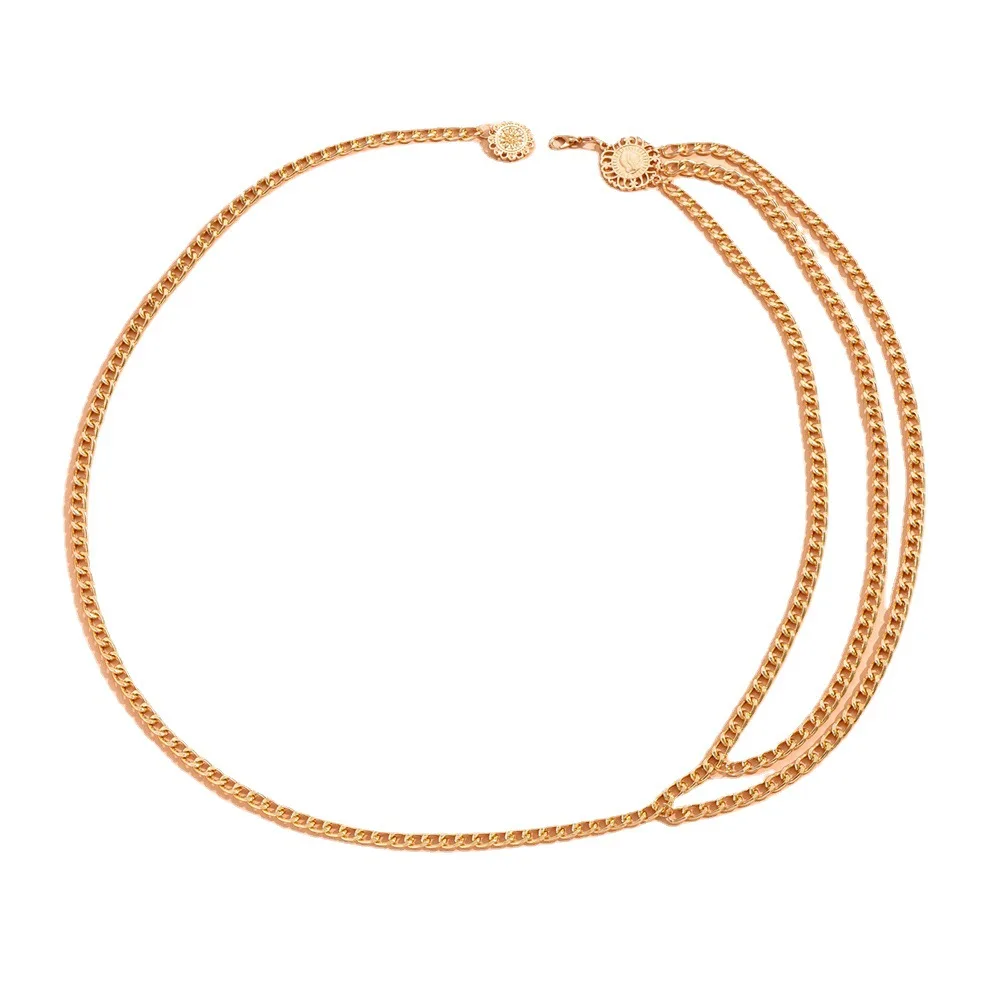 

Jewelry alloy multi-layer exaggerated body chain female queen head portrait retro street beat waist chain