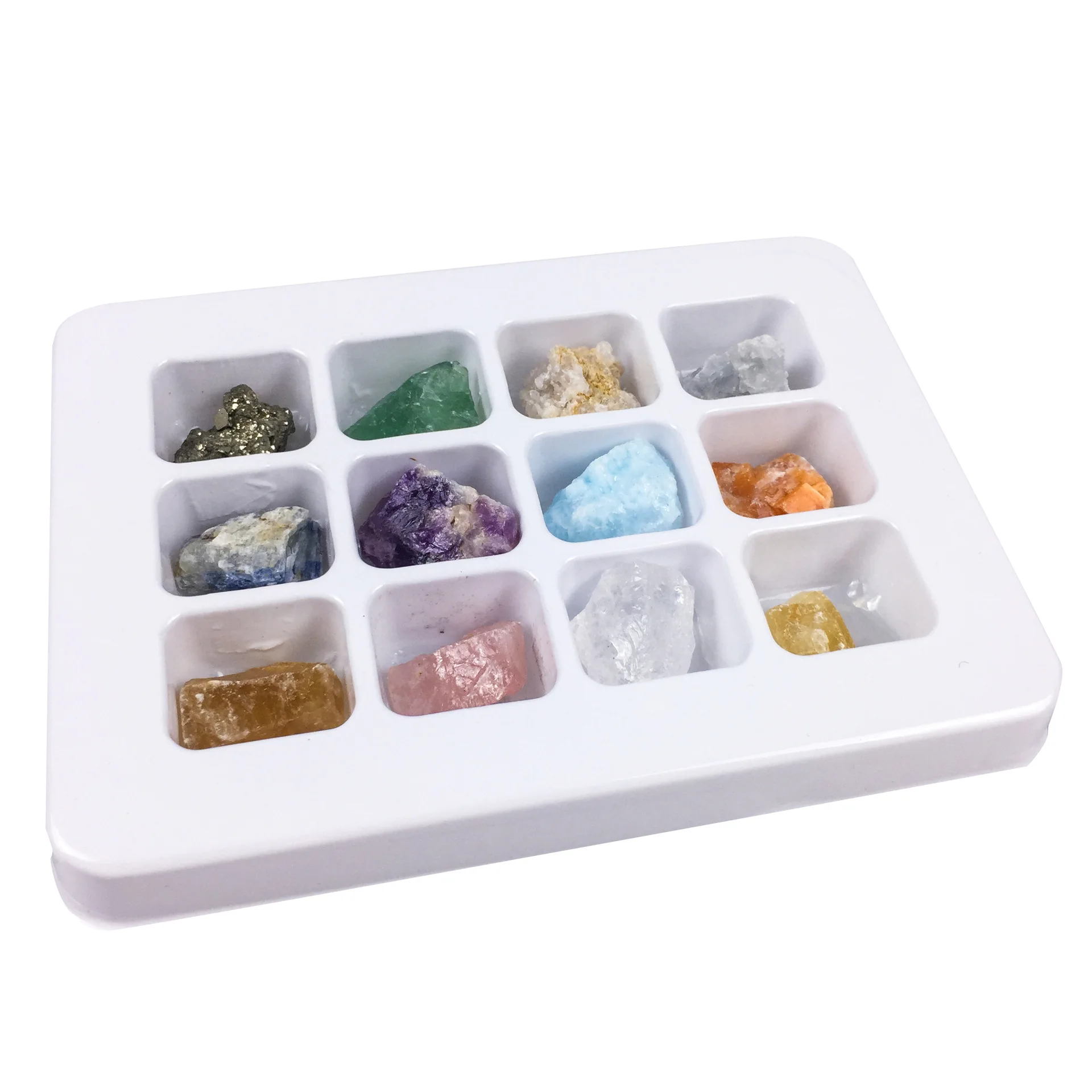 Natural agate jade raw stone pyrite specimen 12 kinds of mineral kids geology cognition teaching materials display ornamental