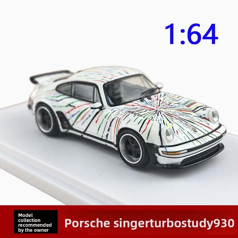 Фото Коллекционная модель автомобиля Porsche Singer Turbo 930 из сплава, масштаб 1:64, сувенир, украшение для витрины, подарок №1