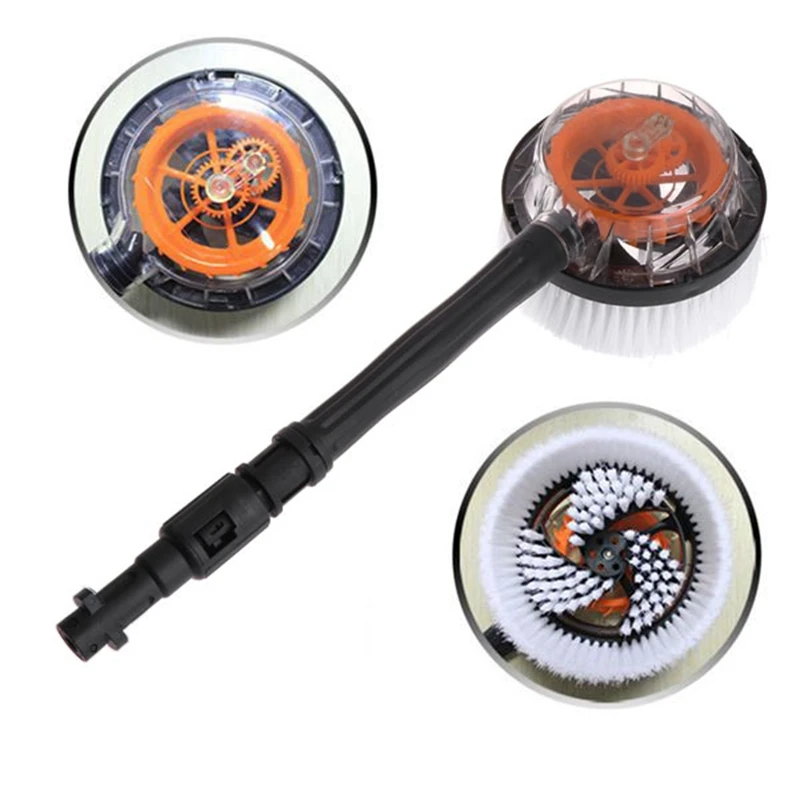 

Rotating Round High Pressure Water-Gun Cleaning Car Wash Brush With 7 Inch Car Sun Visor Mirror Screen LCD Monitor