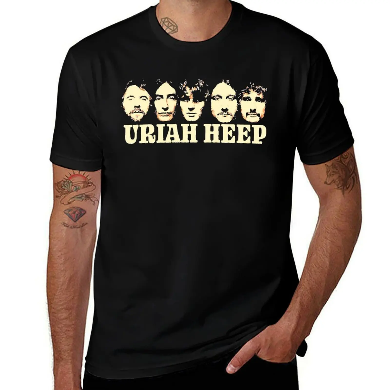 Фото Классическая футболка Uriah Heep с простым принтом №1
