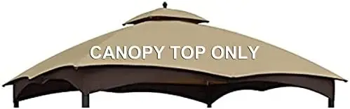 

10X12 Replacement Canopy Roof for Lowe's Allen Roth 10X12 Gazebo Backyard Double Top Gazebo (Khaki Rattan furniture Furniture mo