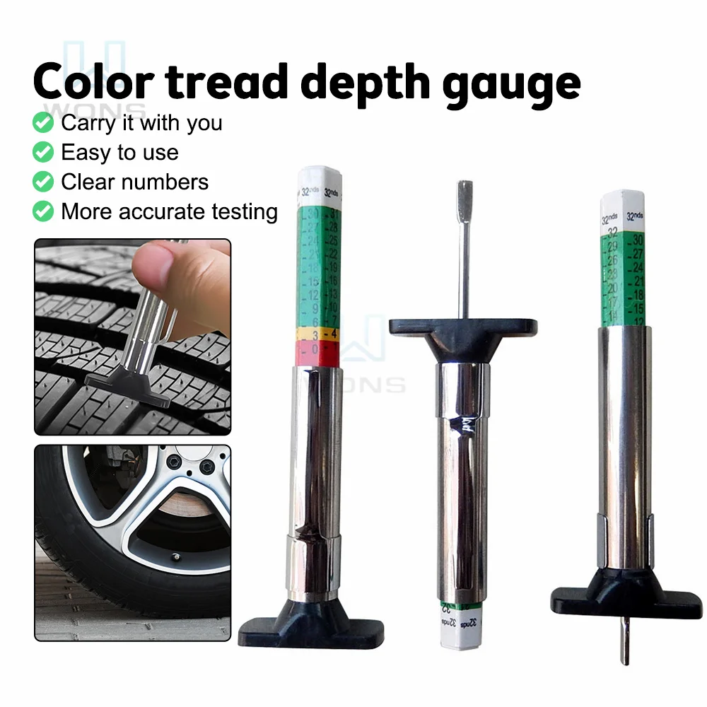 

Portable 25mm Car Tyre Tire Tread Depth Gauge Meter Auto Tire Wear Detection Measuring Tool Caliper Thickness Gauges Monitor