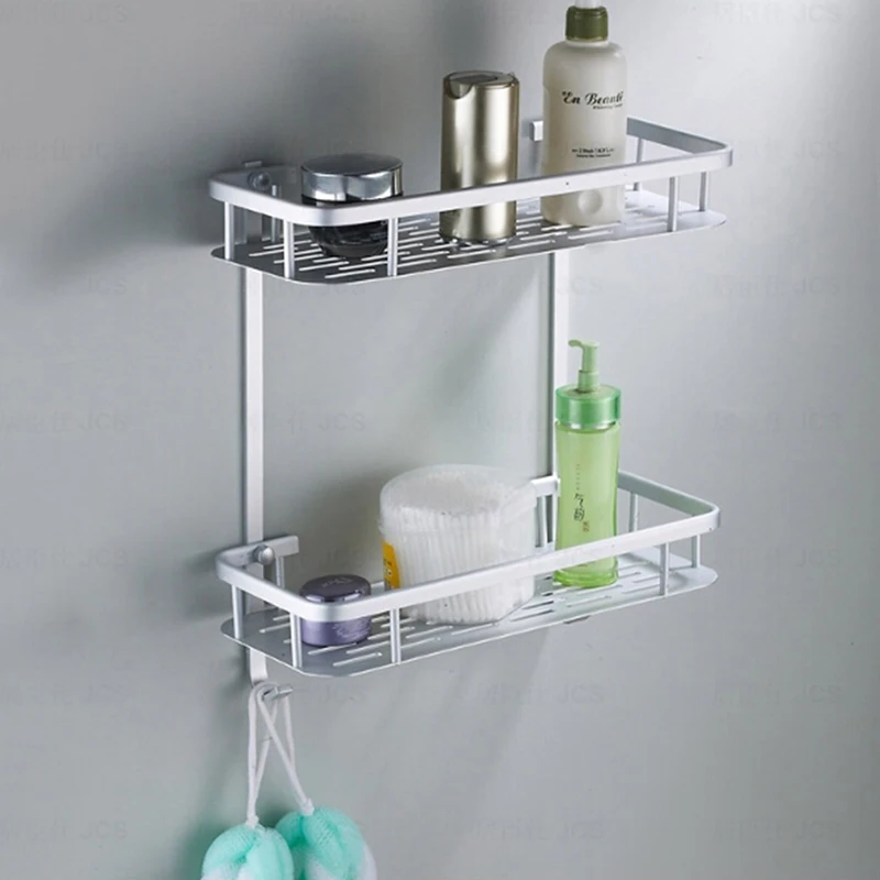 

New Antique Space Aluminum Corner Basket Bathroom Products Luxury Cosmetic Storage Shelf Holder Household Bathroom Accessories