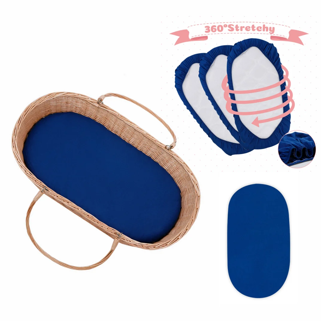 

Baby Bed Linen Knitted Polyester-cotton Bedding For Newborn Urine-proof Cradle square Crib Oval Fitted Sheet Mattress Protector