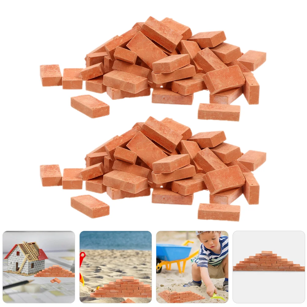 

100 Pcs Dollhouse Accessories DIY Constructing Toy Kids Sand Table Brick Miniature Decor Garden Model Bricks Micro Landscape