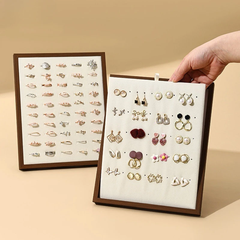 Черное ореховое кольцо Earnail дисплей подставка ювелирные изделия серьги