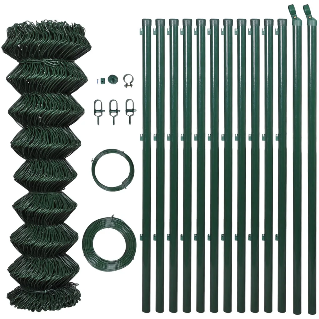 

Chain Fence 4' 9" x 82' Green with Posts & All Hardware