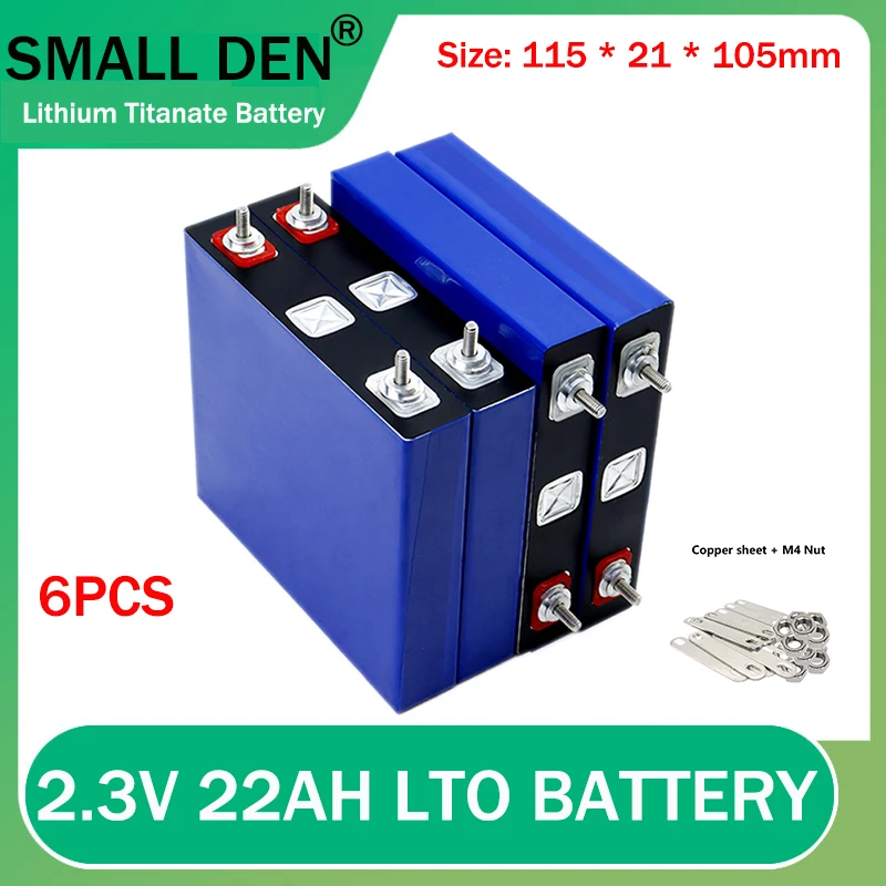 

6PCS 2.3V 22Ah LTO Battery 25C High-power Low Temperature Resistant 20000 Cycle DIY12V 24V Solar Electric Motorcycle Battery