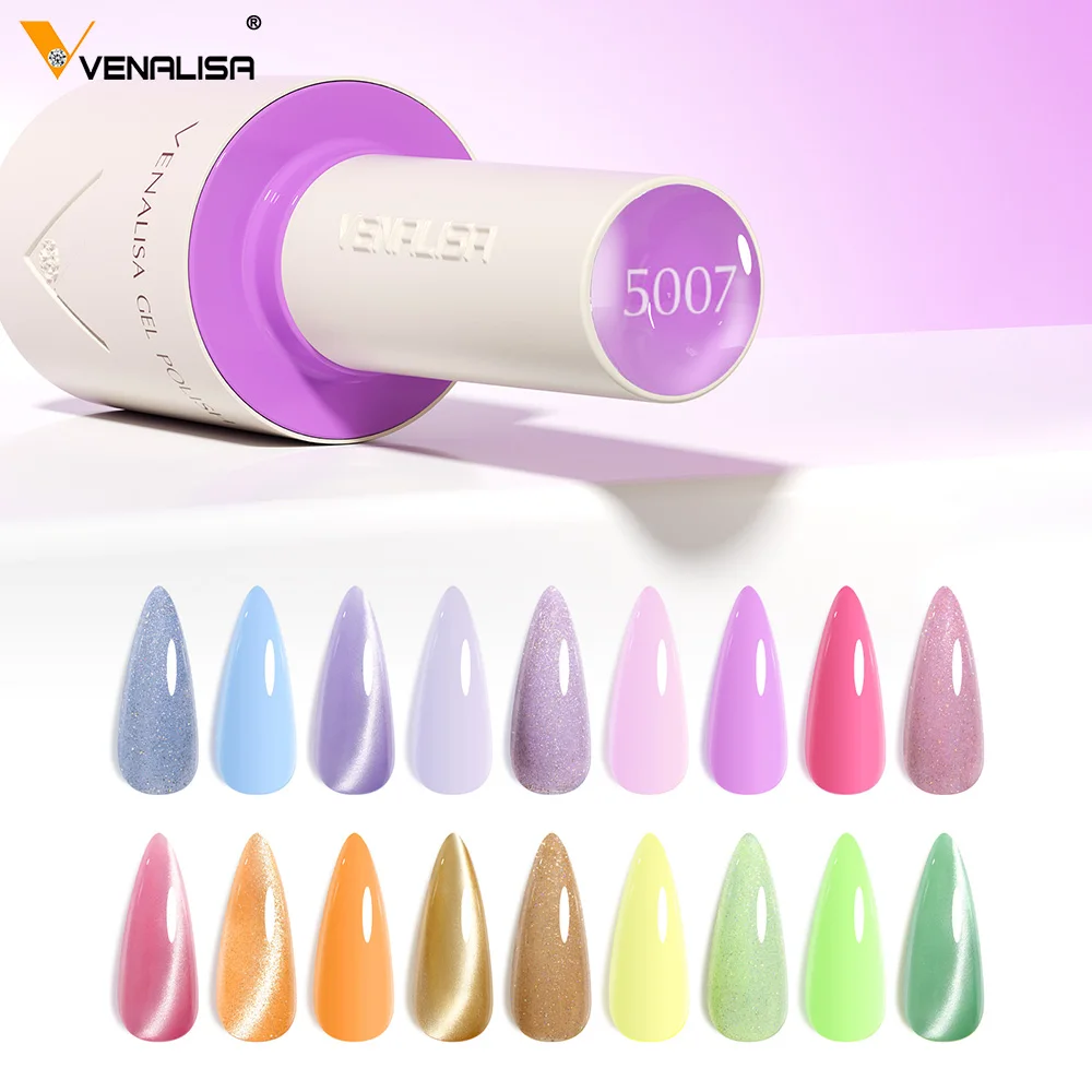 Фото VENALISA 10ml Nail Gel Polish Pastel Pink Base French Nail Art with Rainbow Crystals Soak Off UV LED Long Lasting Semi Permanent №3