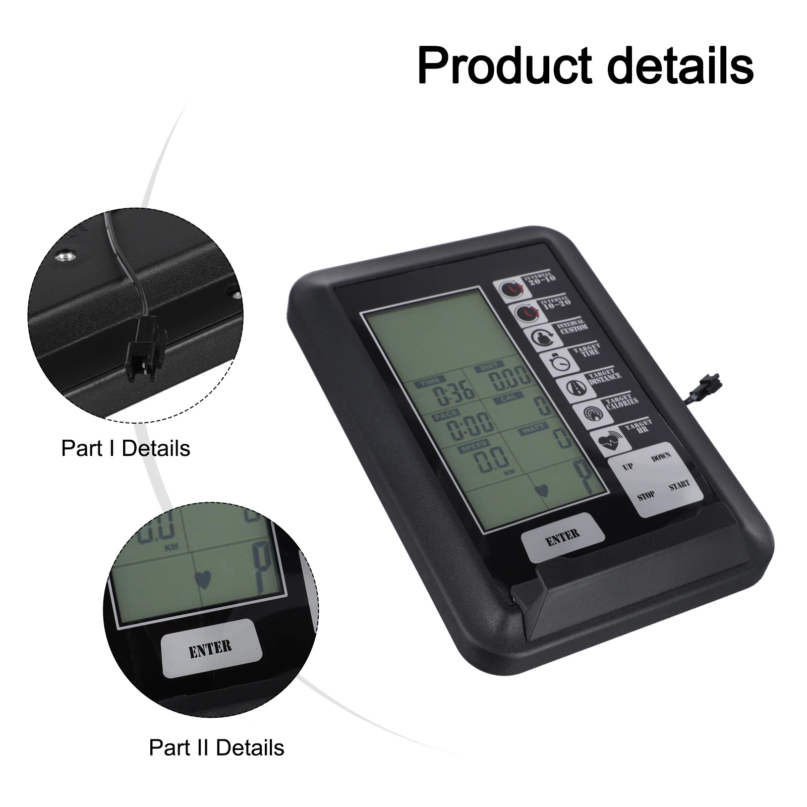 Пластиковый дисплей спидометра для велотренажеров с многофункциональными