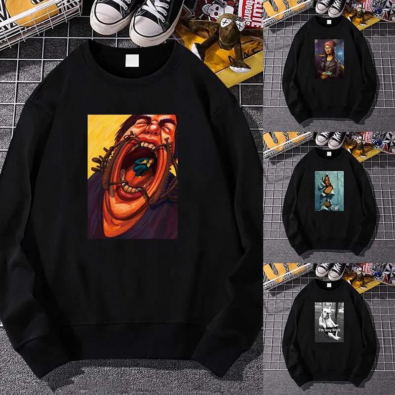 

Hoodies Women Men Spring Autumn Fashion Funny Prined Long Sleeve O-neck Pullovers Sweatshirt Clothes Tops Casual Streetwear