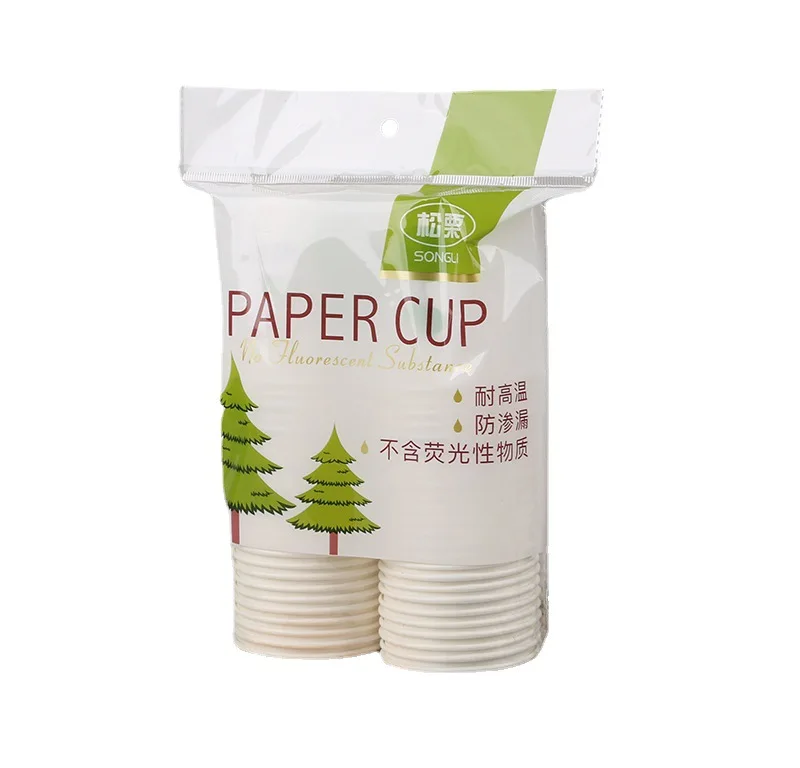 

100pcs 240ml Household Disposable Paper Cup Business Paper Cup Hot Drink Milky Tea Cup Office Disposable Water Cup Free Shipping