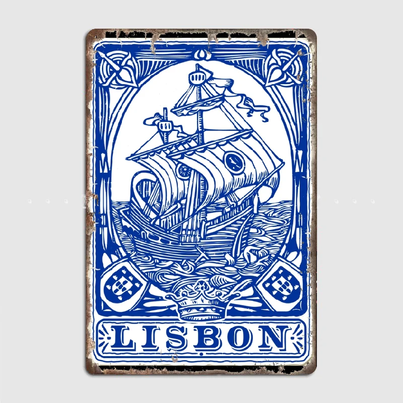 

Azulejo Lisbon Azulejos Lisboa Poster Metal Tin Sign Truck Indoor and Outdoor Home Bar Coffee Kitchen Wall Decoration